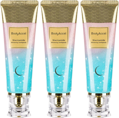 Niacinamide Whitening Toothpaste – Natural Whitening Toothpaste with Niacinamide, Gentle Formula for Brighter Teeth & Fresh Breath, 3-Pack