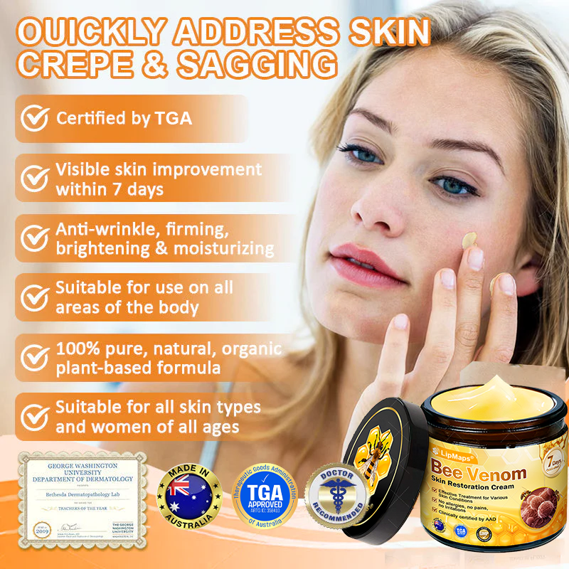 Made and Shipped from Australia 🥑 LipMaps® Bee Venom Skin Restoration Cream ⏰ LAST DAY 80% OFF