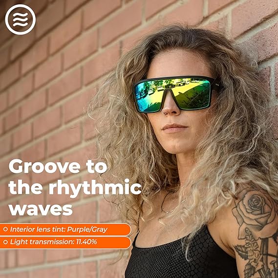 Men’s Polarized Sunglasses - Curved Shield Frame UV Protection Glasses