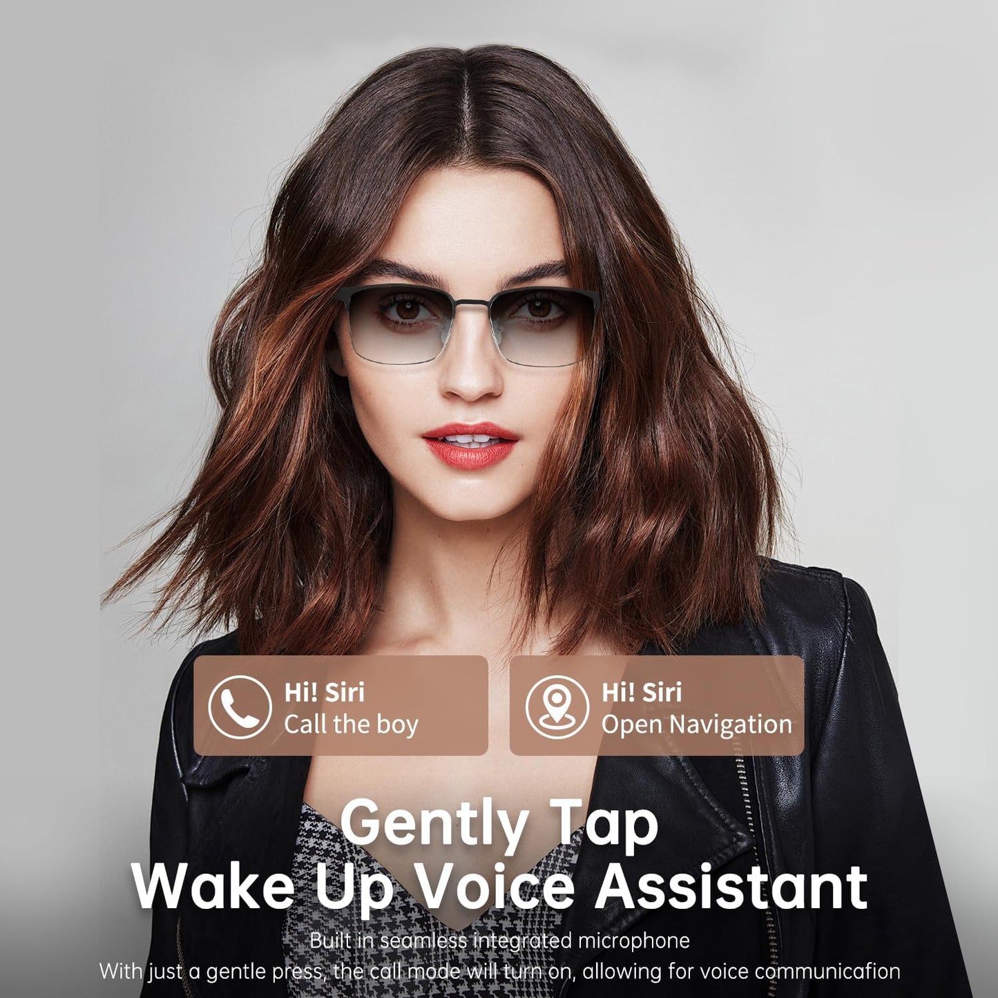 Smart Photochromic Bluetooth Audio Glasses - with Open Earphones and Voice Assistant