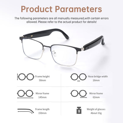 Smart Photochromic Bluetooth Audio Glasses - with Open Earphones and Voice Assistant