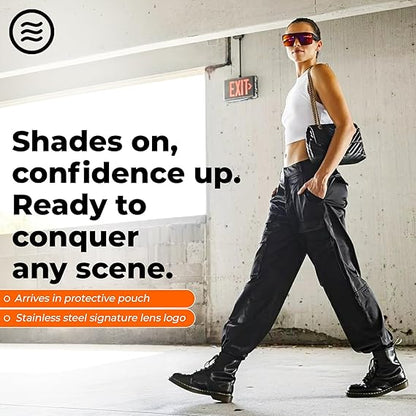 Men’s Polarized Sunglasses - Curved Shield Frame UV Protection Glasses