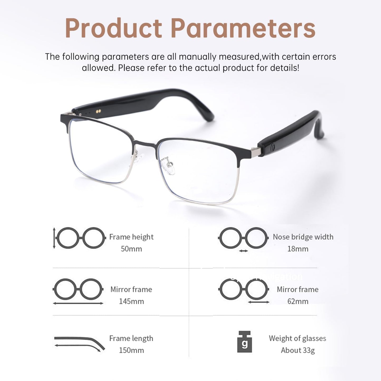 Smart Photochromic Bluetooth Audio Glasses - with Open Earphones and Voice Assistant