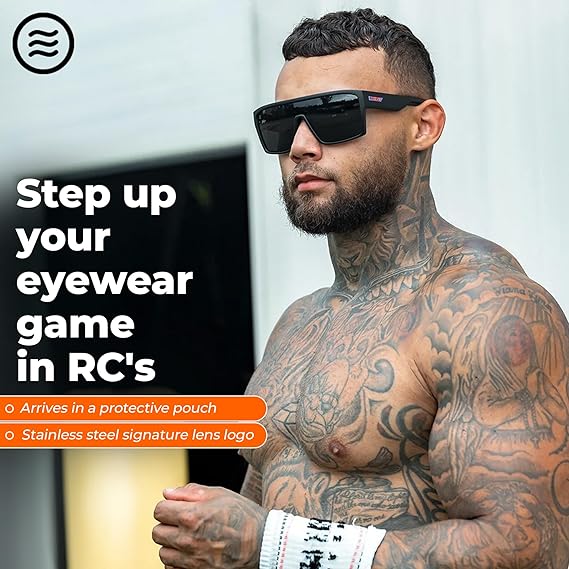 Men’s Polarized Sunglasses - Curved Shield Frame UV Protection Glasses