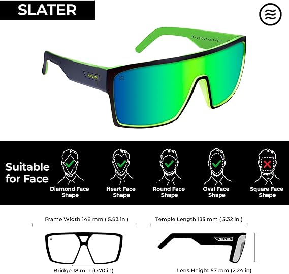 Men’s Polarized Sunglasses - Curved Shield Frame UV Protection Glasses