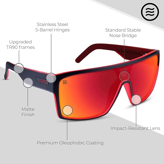 Men’s Polarized Sunglasses - Curved Shield Frame UV Protection Glasses