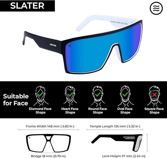 Men’s Polarized Sunglasses - Curved Shield Frame UV Protection Glasses