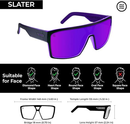 Men’s Polarized Sunglasses - Curved Shield Frame UV Protection Glasses