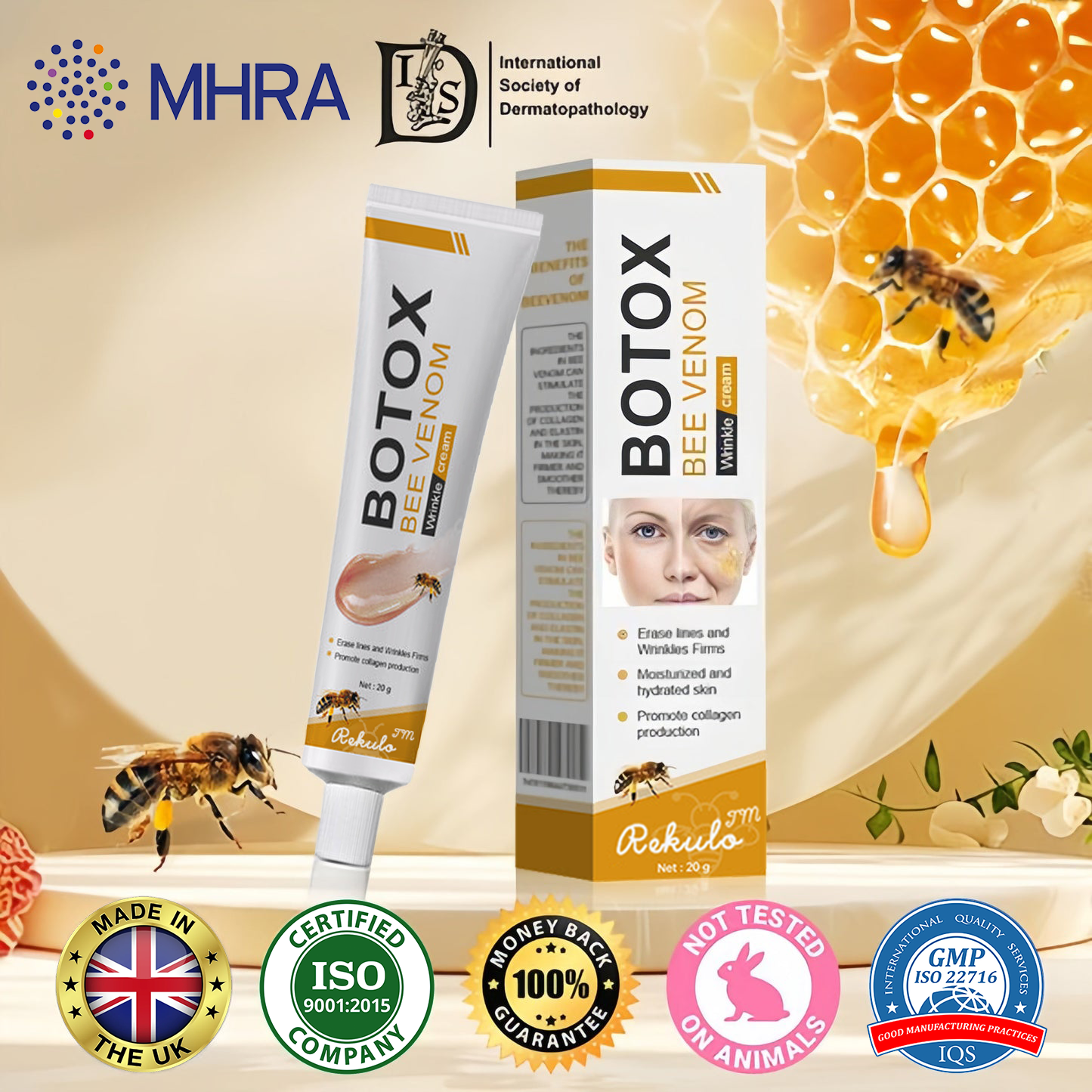 (🐝Made and Shipped from UK✅) Rekulo™ Botox Bee Venom Wrinkle Removal Cream- LAST DAY 70% OFF