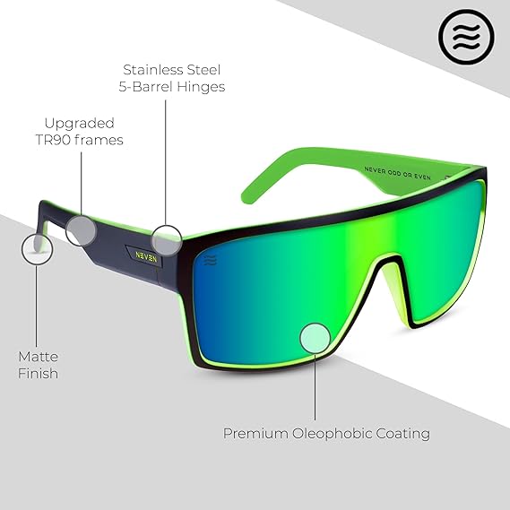 Men’s Polarized Sunglasses - Curved Shield Frame UV Protection Glasses
