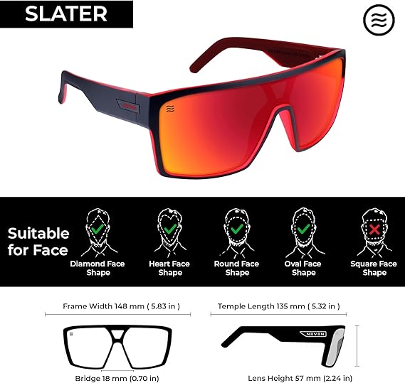 Men’s Polarized Sunglasses - Curved Shield Frame UV Protection Glasses