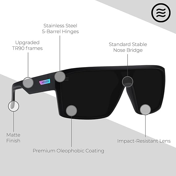 Men’s Polarized Sunglasses - Curved Shield Frame UV Protection Glasses