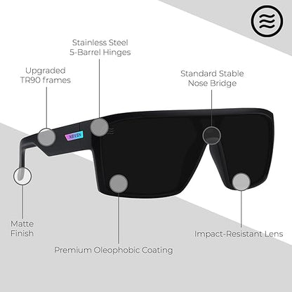 Men’s Polarized Sunglasses - Curved Shield Frame UV Protection Glasses