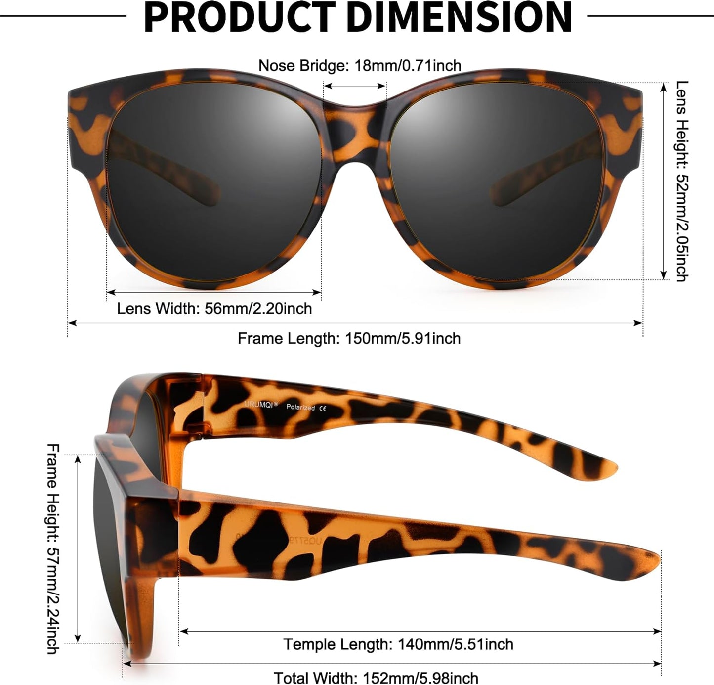 Sunglasses Fit Over Glasses for Women,Protection Sun Glasses Trendy Round Cat Eye.