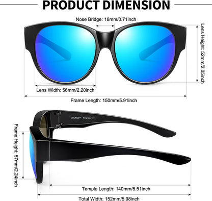 Sunglasses Fit Over Glasses for Women,Protection Sun Glasses Trendy Round Cat Eye.