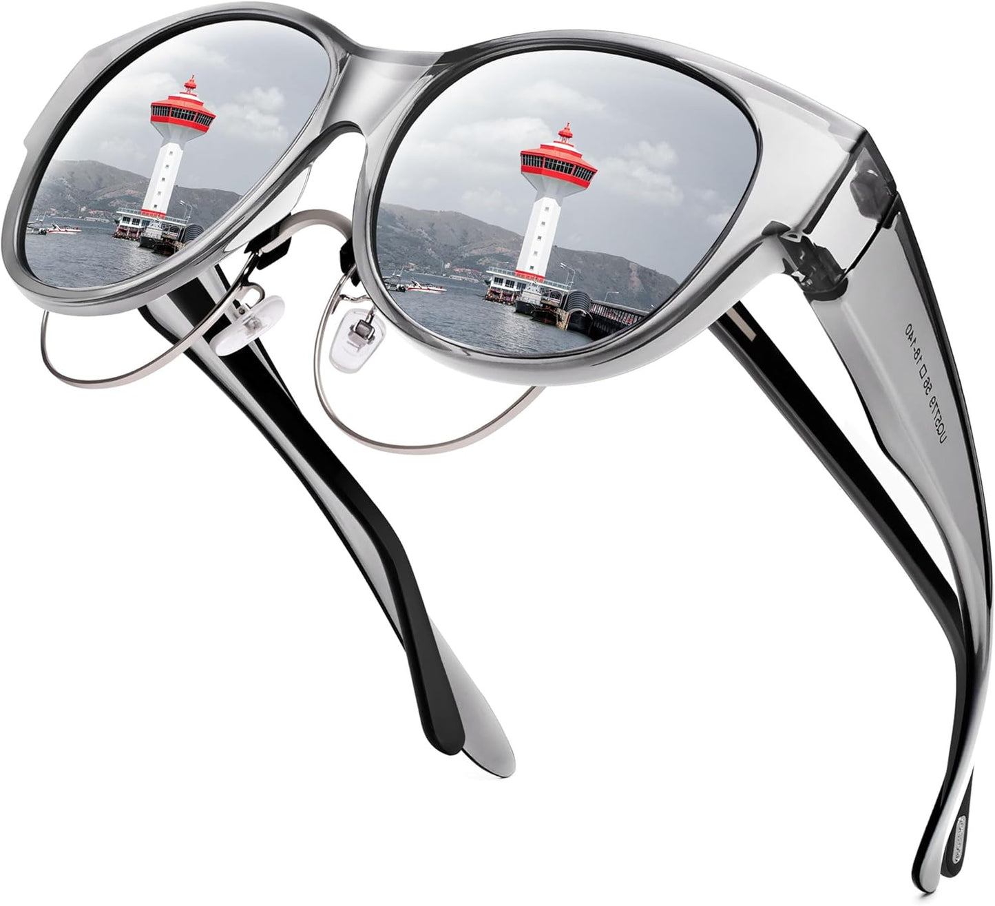 Sunglasses Fit Over Glasses for Women,Protection Sun Glasses Trendy Round Cat Eye.